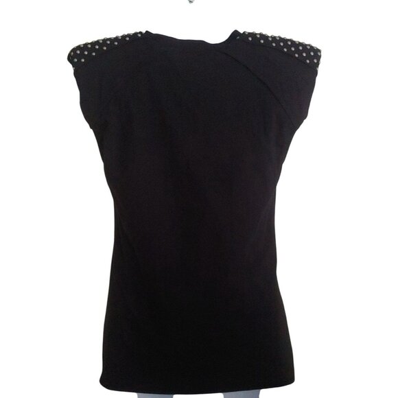 (NUDE) Clothing Italy Black Studded Grunge Rocker Goth Vampy Moody EU 38 Top - Picture 2 of 11